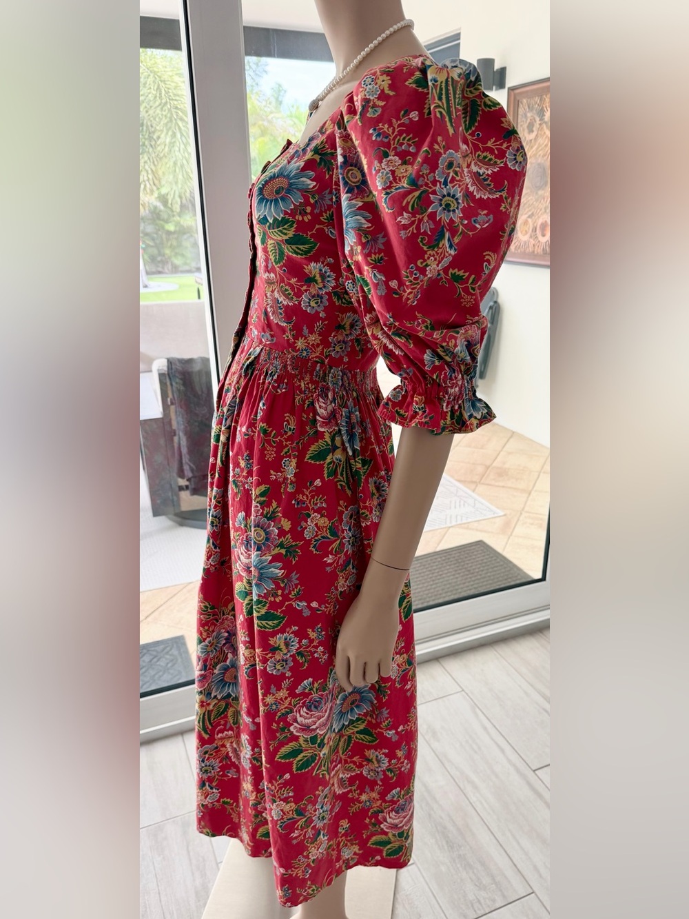 Rare Vintage Sportalm Kitzbühel Red Floral Dress | Austrian Made Size 36 / XS-S - Picture 11 of 17